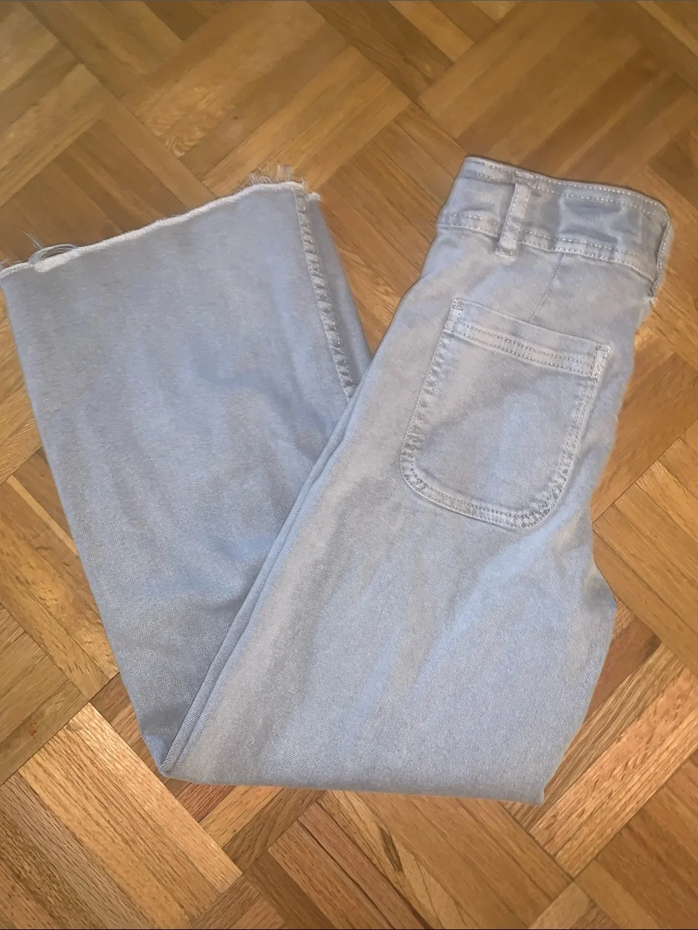 Zara EUC! Wide Leg Jeans Grayish w/ Sailor Pockets - Girls Size 10